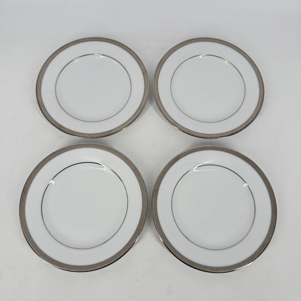 Set of 4 Charter Club Grand Buffet Platinum Bread Plates 6 3/8” Porcelain